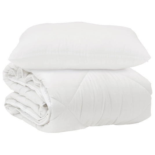 Vidaxl dekbed met kussen 2 pcs wit microvezel
