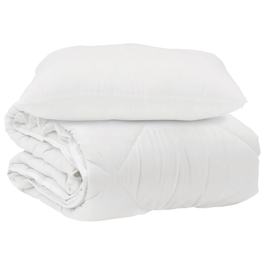 Vidaxl dekbed met kussen 2 pcs wit microvezel