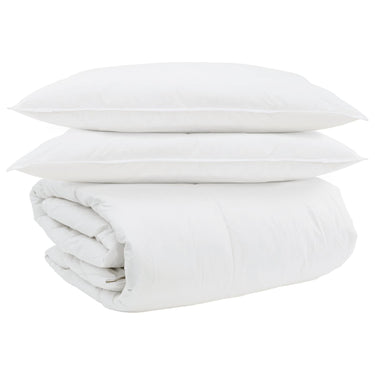 Vidaxl dekbed set met kussen 3 pcs wit donsveertjes