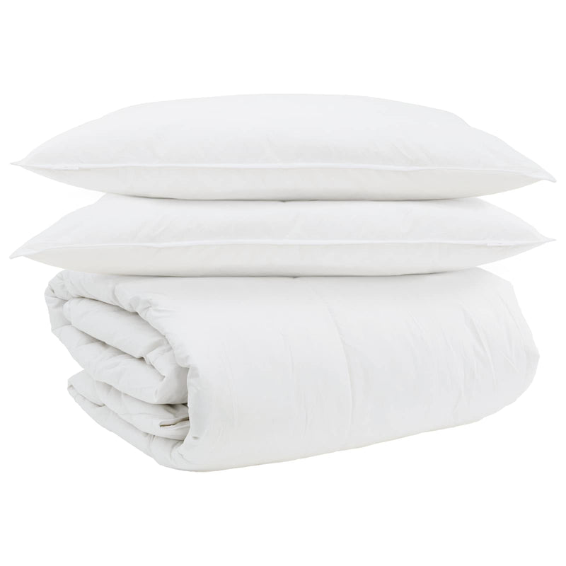 ギャラリービューアに画像をロードする, Vidaxl dekbed set met kussen 3 pcs wit donsveertjes
