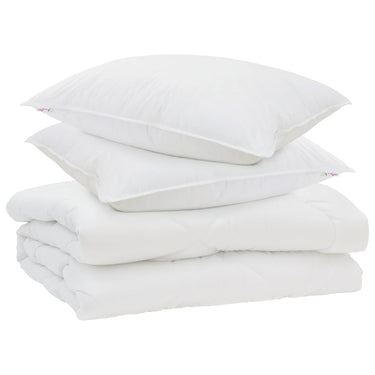 Vidaxl dekbed met kussen 3 pcs wit microfibre