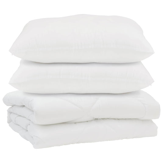 Vidaxl dekbed met kussen 3 pcs wit microfibre