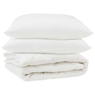 Vidaxl dekbed met kussen 3 pcs wit microfibre