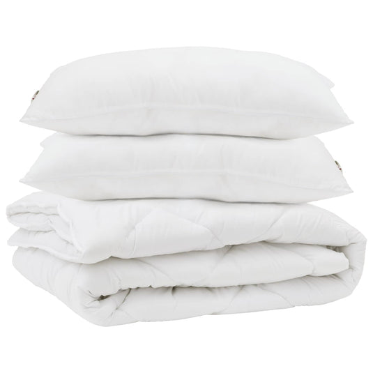 Vidaxl dekbed met kussen 3 pcs wit microvezel