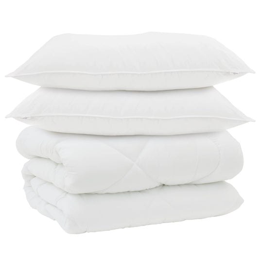 Vidaxl winter dekbed met kussen 3 pcs wit microvezel