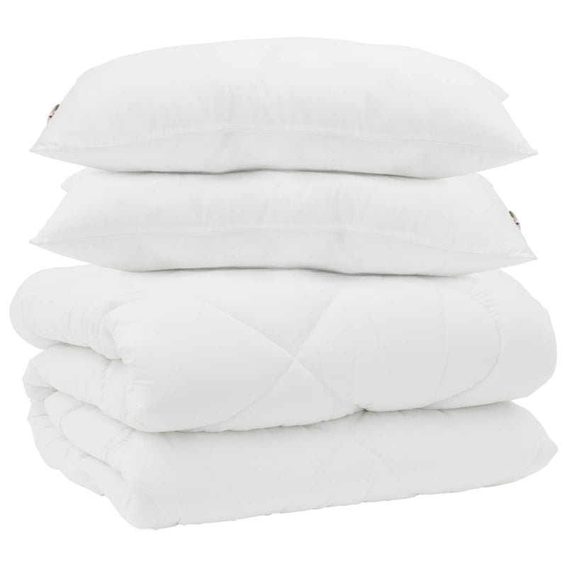 Chargez l'image dans la visionneuse de la galerie, Vidaxl dekbed met kussens 3 pcs wit microfiber en dons feather
