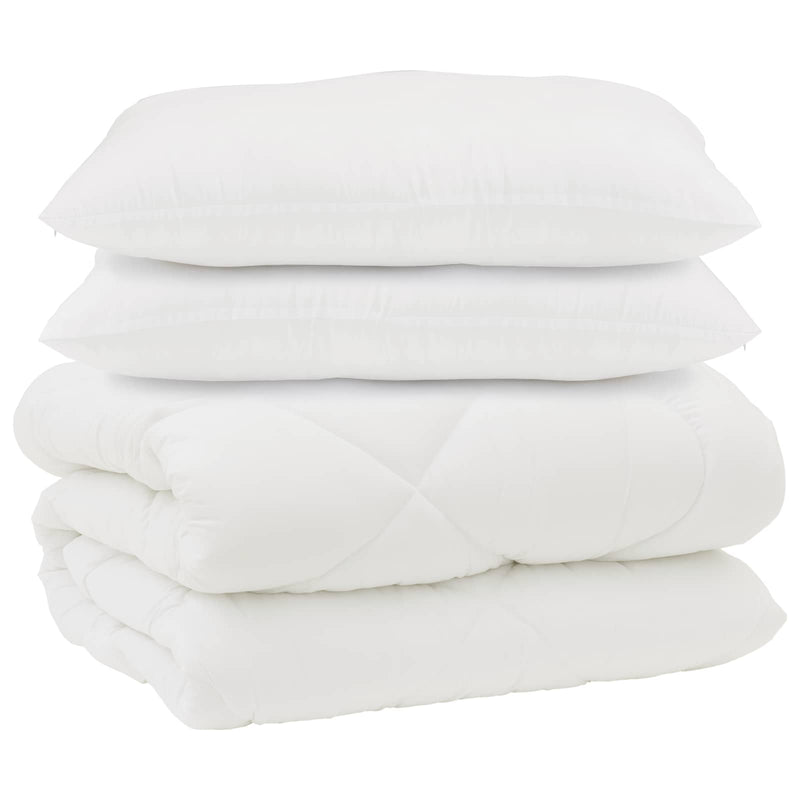 ギャラリービューアに画像をロードする, Vidaxl dekbed met kussens 3 pcs wit microfiber en dons feather
