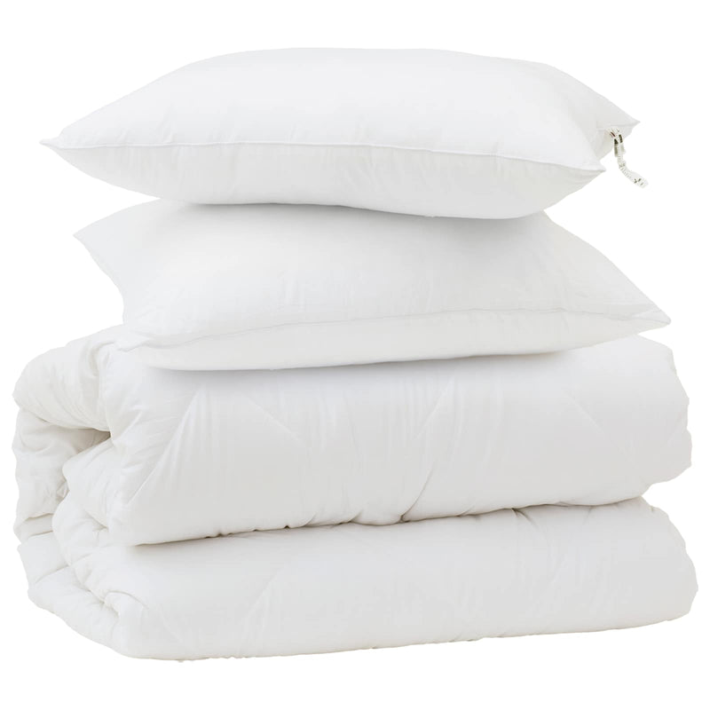 ギャラリービューアに画像をロードする, Vidaxl dekbed set met kussen 3 pcs wit microfiber en dons feather
