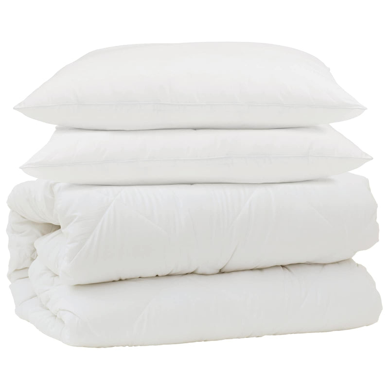ギャラリービューアに画像をロードする, Vidaxl dekbed set met kussen 3 pcs wit microfiber en dons feather

