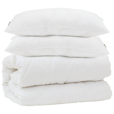 Vidaxl dekbed met kussen 3 pcs wit microfibre