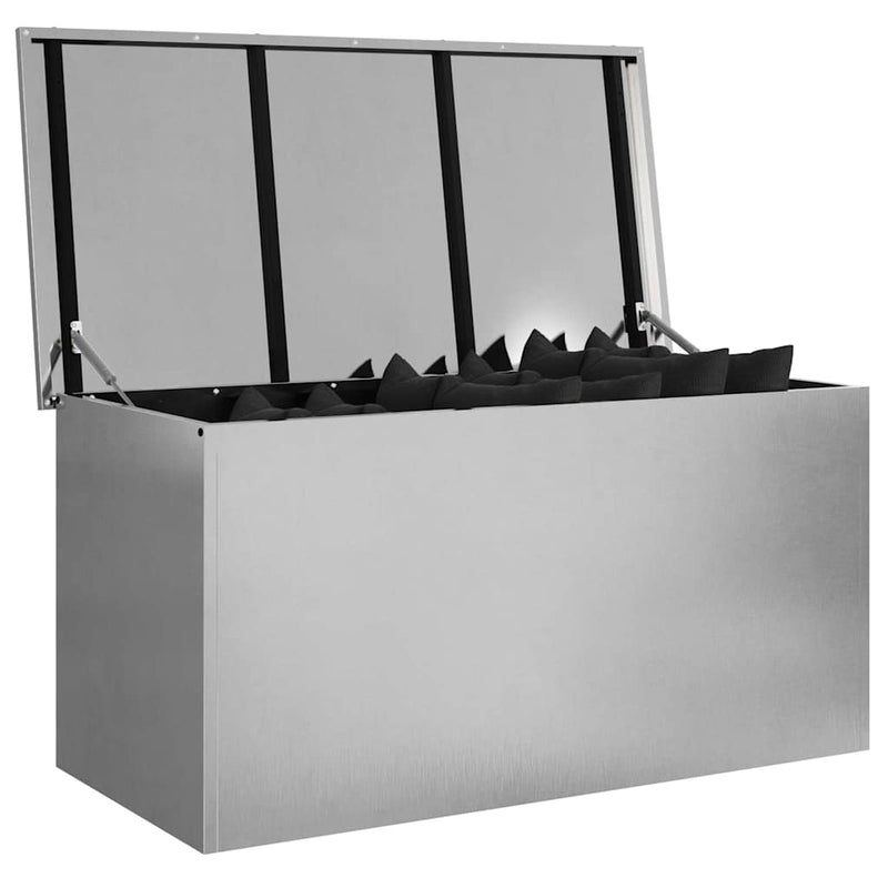 Chargez l'image dans la visionneuse de la galerie, Vidaxl buitenopslagdoos zilver 100 x 50,5 x 50 cm staal
