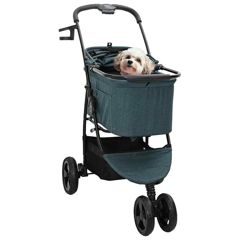 ギャラリービューアに画像をロードする, Vidaxl opvouwbare huisdierenwagen groen 78 x 54 x 101 cm polyester
