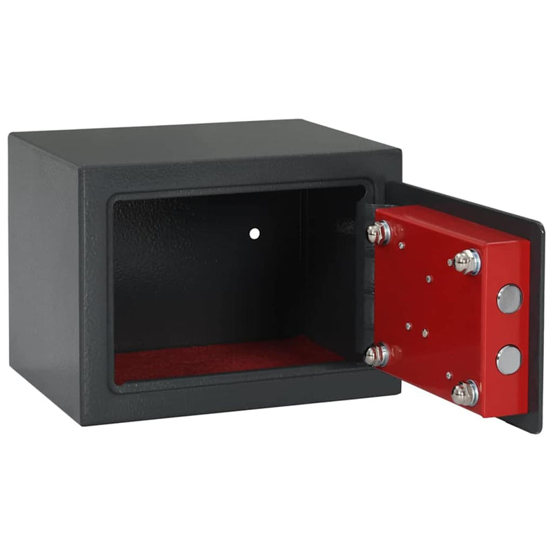 Afbeelding laden in galerijviewer, Vidaxl kluisdoos met slot donkergrijs 23 x 17 x 17 cm staal
