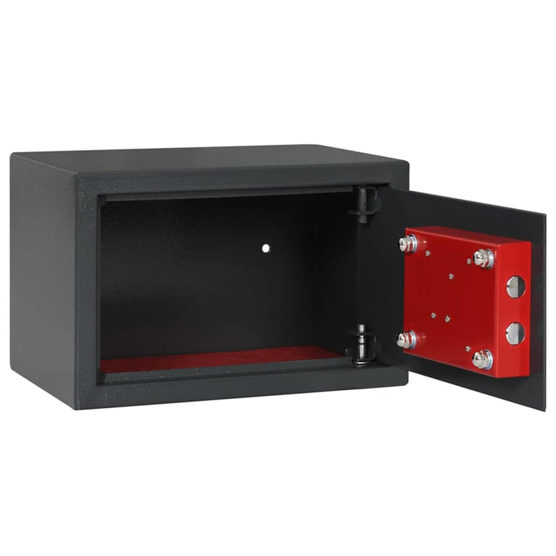 Afbeelding laden in galerijviewer, Vidaxl kluisdoos met slot donkergrijs 31 x 20 x 20 cm staal
