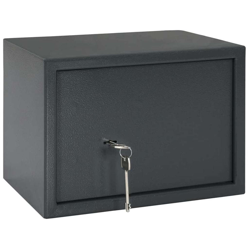 Afbeelding laden in galerijviewer, Vidaxl kluisdoos met slot donkergrijs 35 x 25 x 25 cm staal
