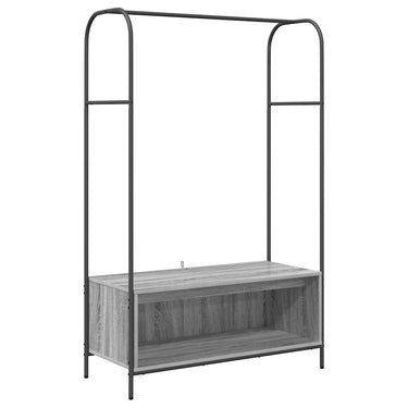 Vidaxl kledingrek met opslag grijs 100 x 44 x 160 cm bewerkt hout