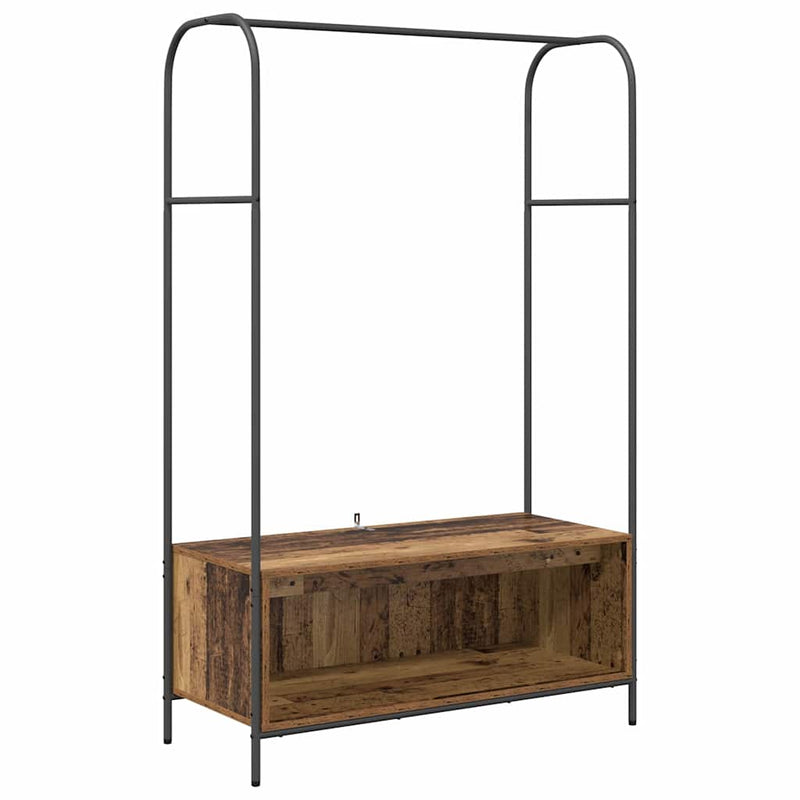 ギャラリービューアに画像をロードする, Vidaxl kledingrek bruin eiken 100 x 44 x 160 cm bewerkt hout
