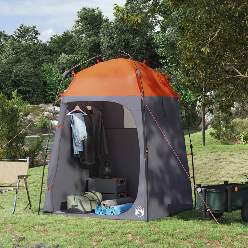 Afbeelding laden in galerijviewer, Vidaxl instant tent 2-person quick-release met dak grijs en oranje
