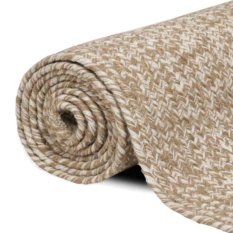 Afbeelding laden in galerijviewer, Vidaxl vloerkleden rechthoekig natuurlijk en wit 80 x 150 cm jute
