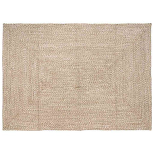 Vidaxl vloerkleden rechthoekig natuurlijk en wit 160 x 230 cm jute