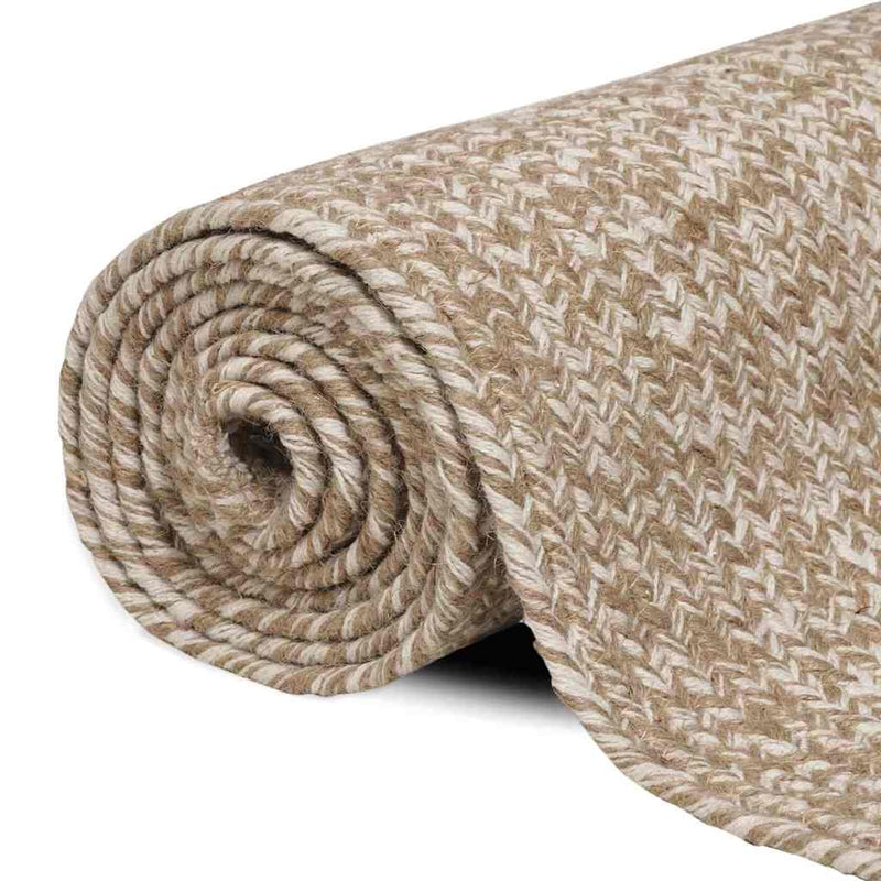 Afbeelding laden in galerijviewer, Vidaxl vloerkleden vierkant natuurlijk en wit 200 x 200 cm jute
