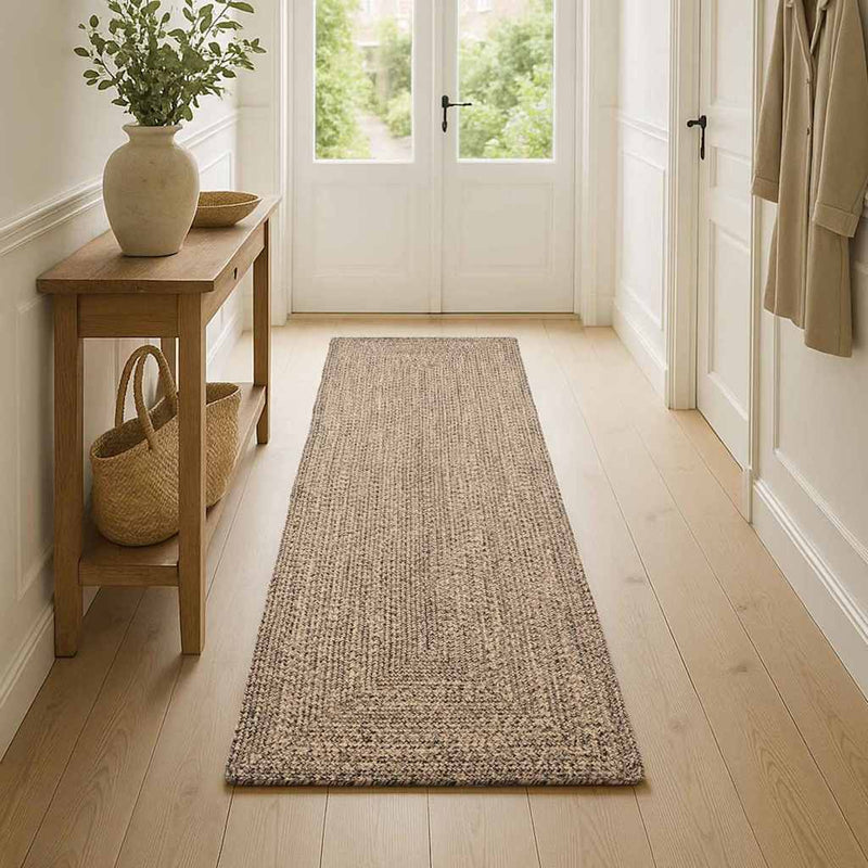 Afbeelding laden in galerijviewer, Vidaxl vloerkleden rechthoekig natuurlijk en zwart 80 x 150 cm jute
