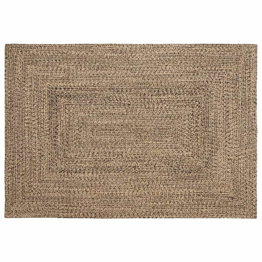 Vidaxl vloerkleden rechthoekig natuurlijk en zwart 120 x 170 cm jute