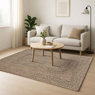 Vidaxl vloerkleden rechthoekig natuurlijk en zwart 120 x 170 cm jute