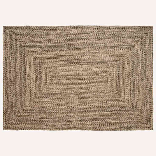 Vidaxl vloerkleden rechthoekig natuurlijk en zwart 160 x 230 cm jute