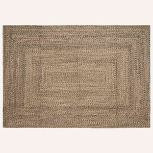 Vidaxl vloerkleden rechthoekig natuurlijk en zwart 200 x 290 cm jute