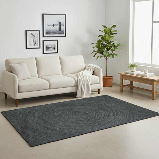 Vidaxl vloerkleden rechthoekig donkergrijs 140 x 200 cm jute