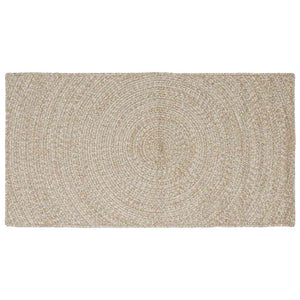 Vidaxl vloerkleden rechthoekig natuurlijk en wit 80 x 150 cm jute