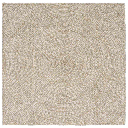 Vidaxl vloerkleden vierkant natuurlijk en wit 120 x 120 cm jute