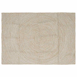 Vidaxl vloerkleden rechthoekig natuurlijk en wit 120 x 170 cm jute