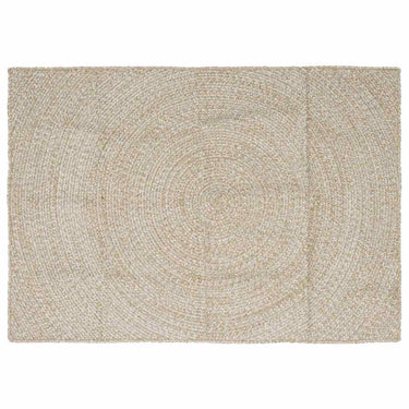 Vidaxl vloerkleden rechthoekig natuurlijk en wit 140 x 200 cm jute