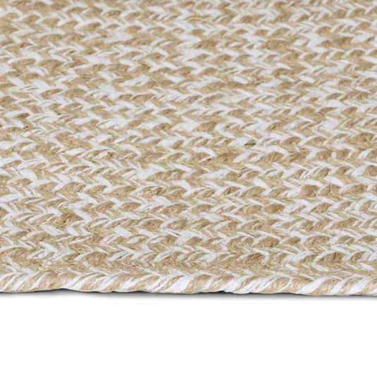 Vidaxl vloerkleden vierkant natuurlijk en wit 200 x 200 cm jute