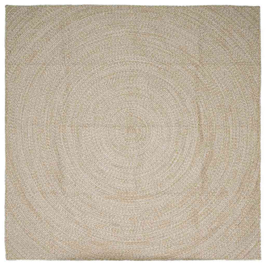 Vidaxl vloerkleden vierkant natuurlijk en wit 200 x 200 cm jute