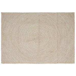 Vidaxl vloerkleden rechthoekig natuurlijk en wit 240 x 340 cm jute