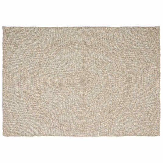 Vidaxl vloerkleden rechthoekig natuurlijk en wit 240 x 340 cm jute