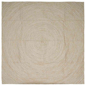 Vidaxl vloerkleden vierkant natuurlijk en wit 300 x 300 cm jute