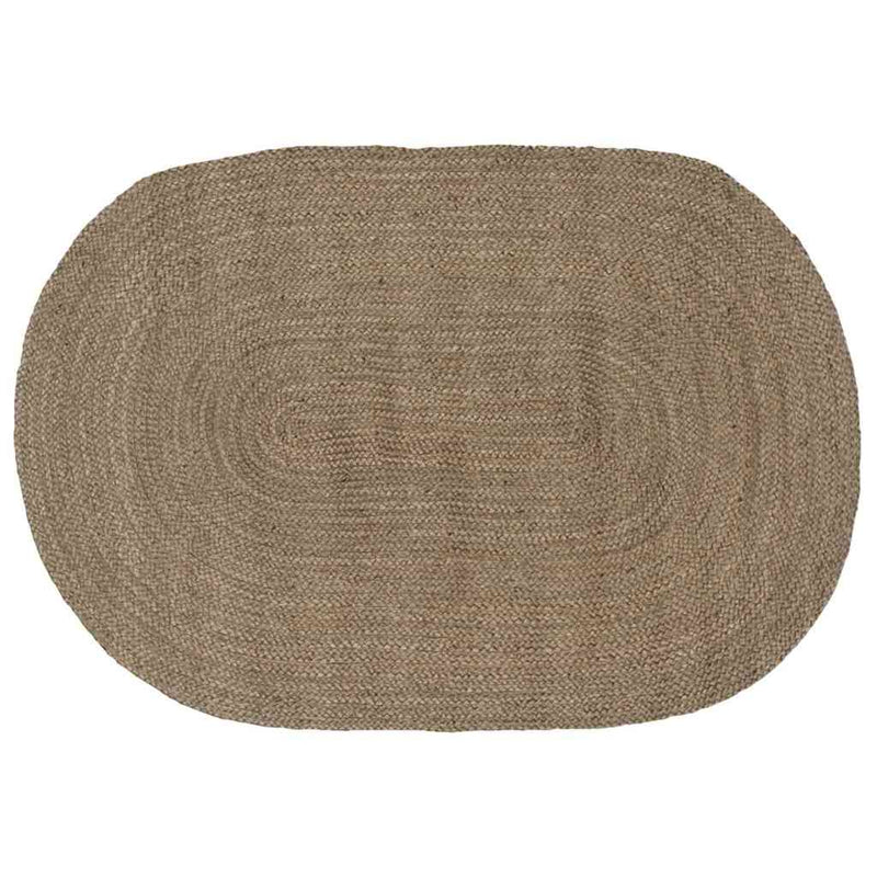 Chargez l'image dans la visionneuse de la galerie, Vidaxl vloerkleden ovaal grijs 100 x 152 cm jute
