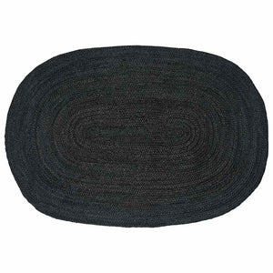 Vidaxl vloerkleden ovaal zwart 122 x 183 cm jute