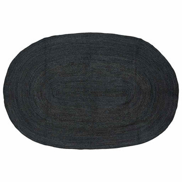 Vidaxl vloerkleden ovaal zwart 152 x 245 cm jute