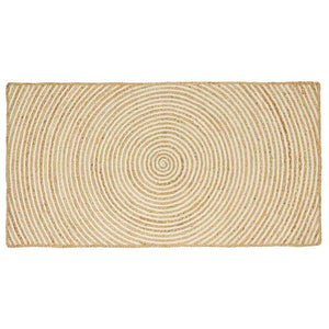 Vidaxl vloerkleed natuurlijk en wit 80 x 150 cm jute