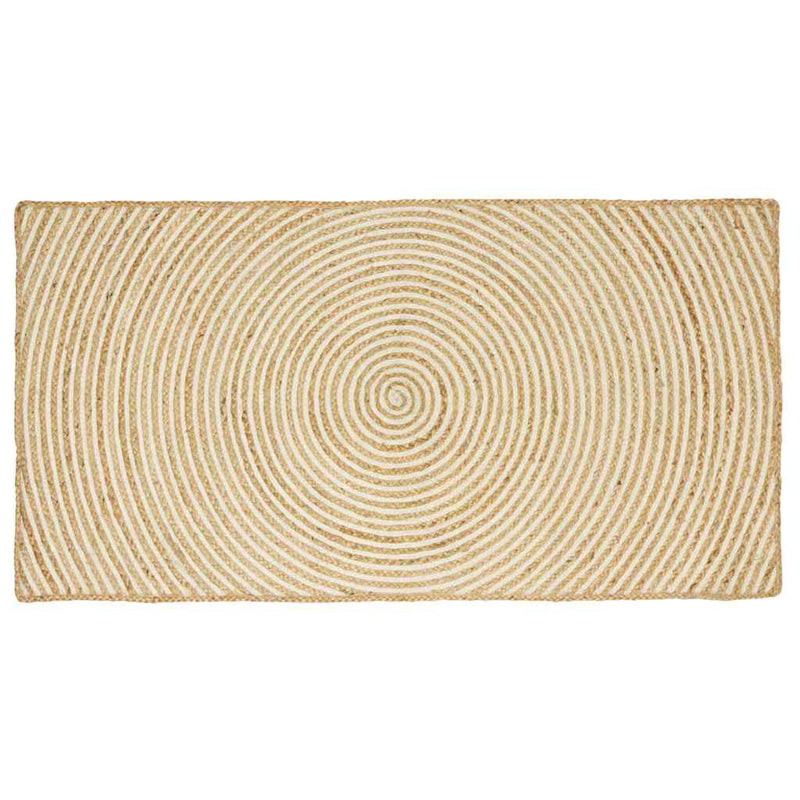 Chargez l'image dans la visionneuse de la galerie, Vidaxl vloerkleed natuurlijk en wit 80 x 150 cm jute
