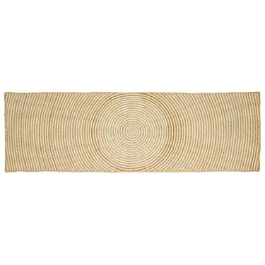 Vidaxl vloerkleed natuurlijk en wit 80 x 200 cm jute