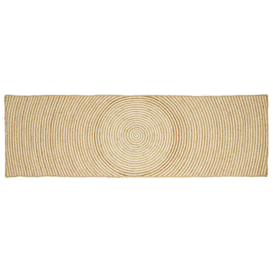 Vidaxl vloerkleed natuurlijk en wit 80 x 250 cm jute