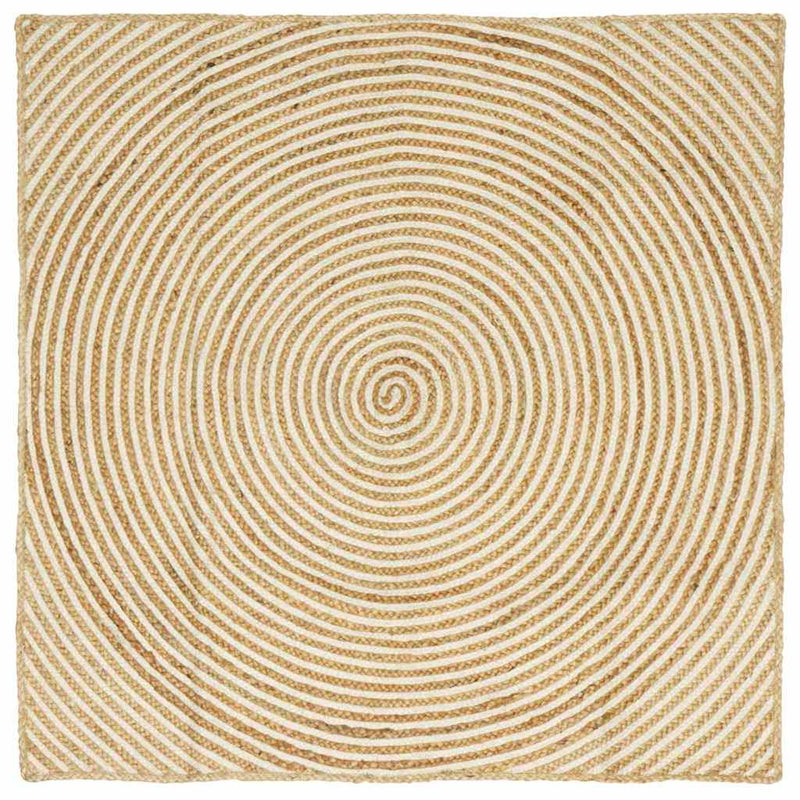 Chargez l'image dans la visionneuse de la galerie, Vidaxl vloerkleed natuurlijk en wit 120 x 120 cm jute
