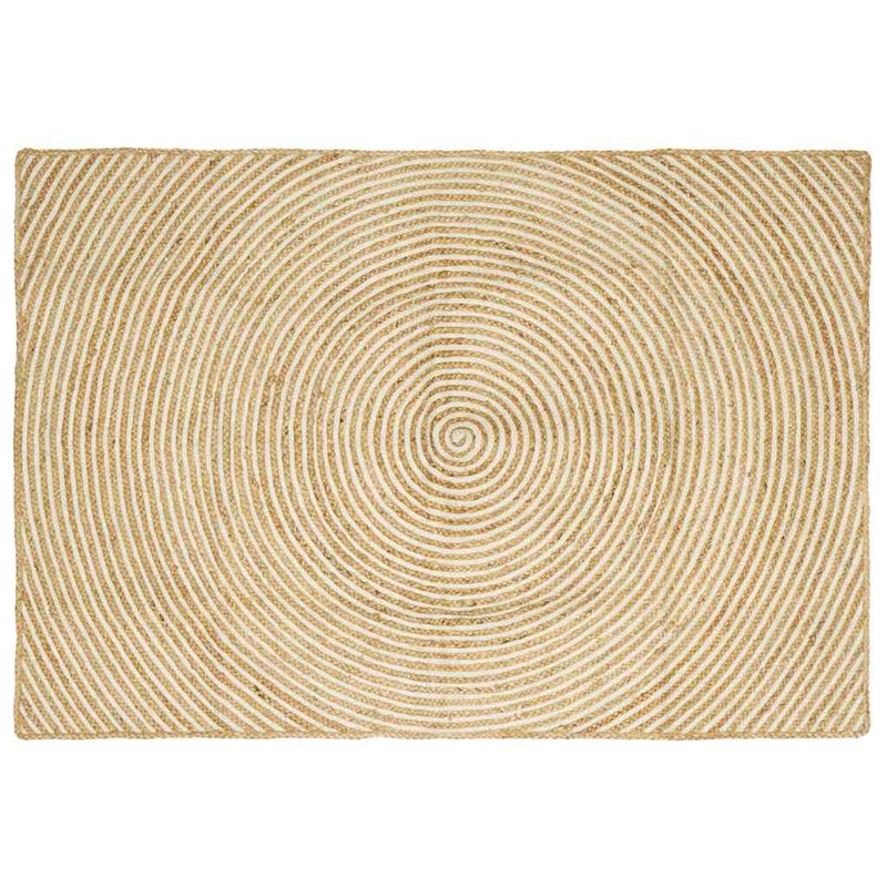 Chargez l'image dans la visionneuse de la galerie, Vidaxl vloerkleed natuurlijk en wit 140 x 200 cm jute
