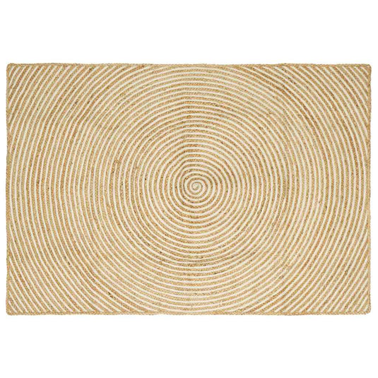Vidaxl vloerkleed natuurlijk en wit 140 x 200 cm jute